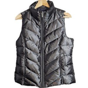 Land's End Grey Insulated Puffer Vest with Snap Pockets Size XS